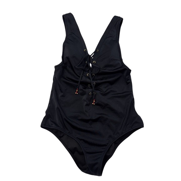Victoria's Secret Other - VICTORIAS SECRET Women S Swimsuit Black Lace Up Front Open Back One Piece Summer
